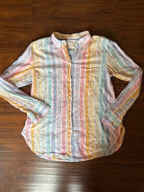 Women’s J Crew Pastel Stripe Button Down size small